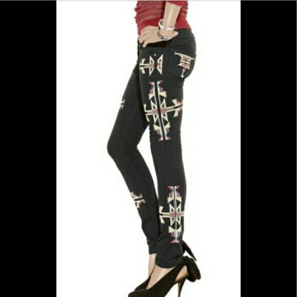 Isabel Marant Renell Black Embroidered‎ Jeans — Size 3 (FR 38) - Picture 6 of 7
